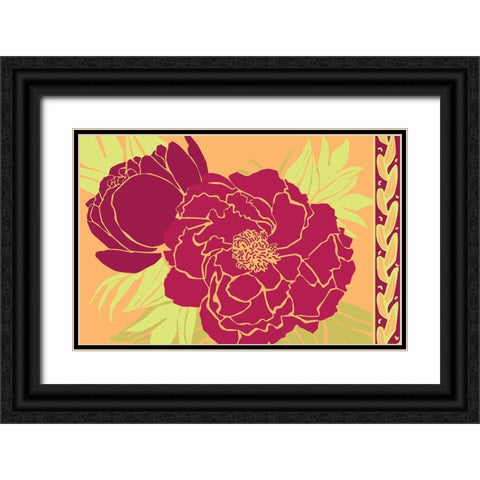 Color Bouquet III Black Ornate Wood Framed Art Print with Double Matting by Art Licensing Studio
