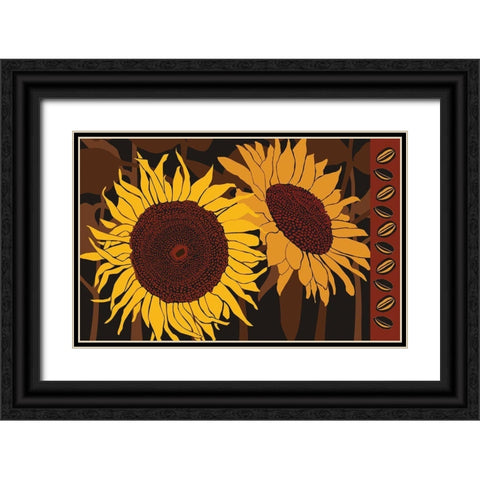 Tournesol I Black Ornate Wood Framed Art Print with Double Matting by Art Licensing Studio