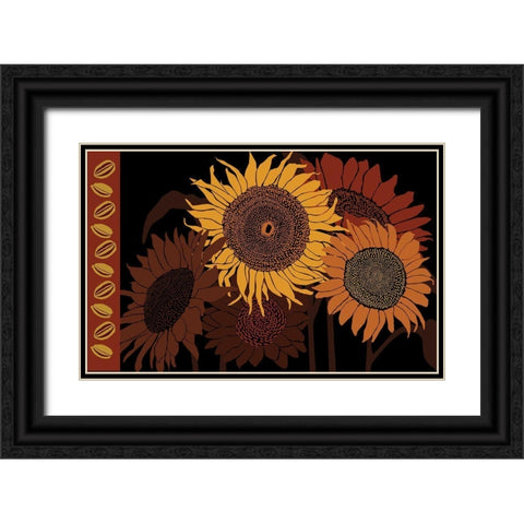Tournesol II Black Ornate Wood Framed Art Print with Double Matting by Art Licensing Studio