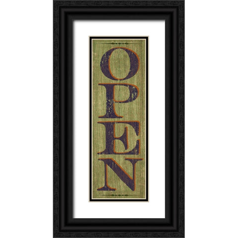 OPEN Sign 1 Black Ornate Wood Framed Art Print with Double Matting by Art Licensing Studio
