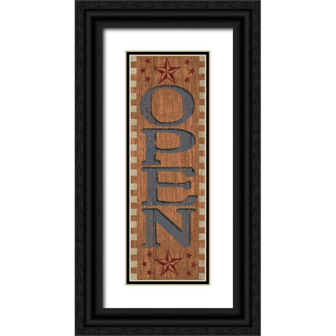OPEN Sign 2 Black Ornate Wood Framed Art Print with Double Matting by Art Licensing Studio