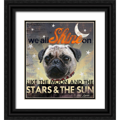 Dog Days - Pug pup Black Ornate Wood Framed Art Print with Double Matting by Art Licensing Studio