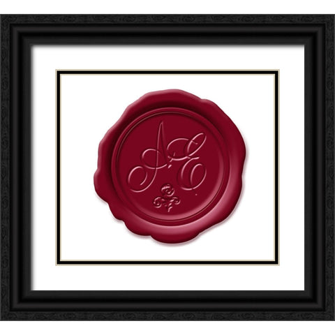 Wax Seal Grenache  Black Ornate Wood Framed Art Print with Double Matting by Art Licensing Studio