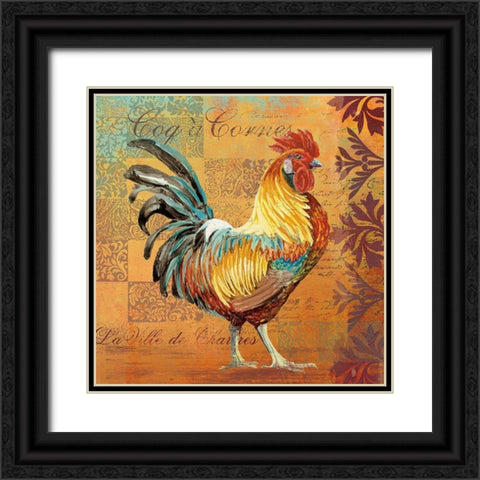 Coq Motifs I Black Ornate Wood Framed Art Print with Double Matting by Art Licensing Studio