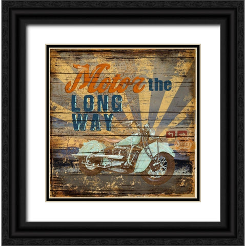 Motor the Way Black Ornate Wood Framed Art Print with Double Matting by Art Licensing Studio