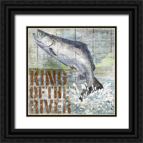 Open Season King Salmon Black Ornate Wood Framed Art Print with Double Matting by Art Licensing Studio