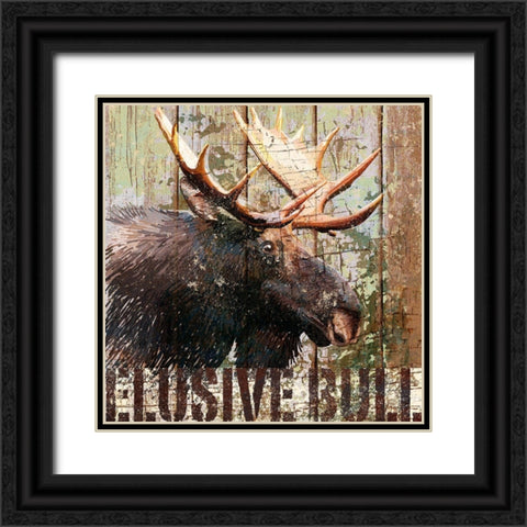 Open Season Moose Black Ornate Wood Framed Art Print with Double Matting by Art Licensing Studio