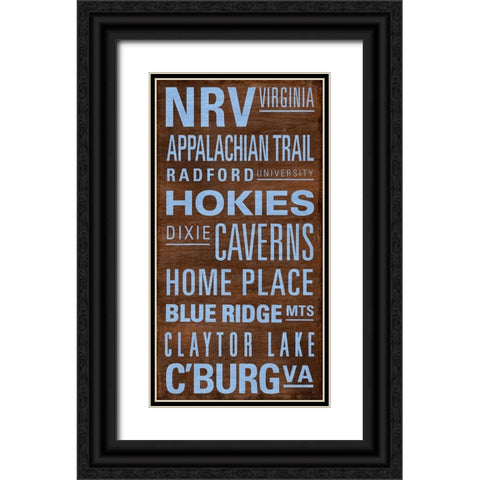 NRV Text Black Ornate Wood Framed Art Print with Double Matting by Art Licensing Studio