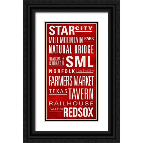 Star City Text Black Ornate Wood Framed Art Print with Double Matting by Art Licensing Studio