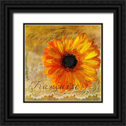 Gerbera Francaise Black Ornate Wood Framed Art Print with Double Matting by Art Licensing Studio