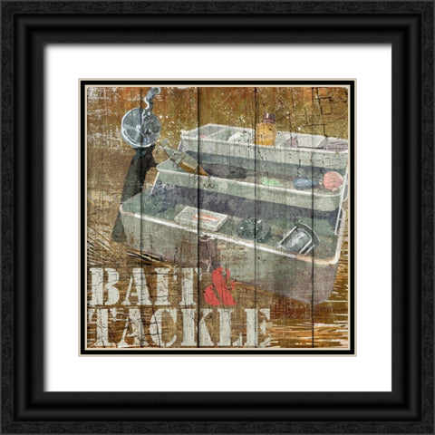Open Season Tackle Black Ornate Wood Framed Art Print with Double Matting by Art Licensing Studio