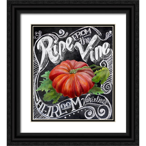 Chalkboard Tomato Black Ornate Wood Framed Art Print with Double Matting by Art Licensing Studio