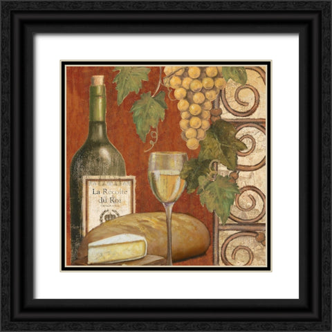 Wine and Cheese Tasting 1 Black Ornate Wood Framed Art Print with Double Matting by Art Licensing Studio