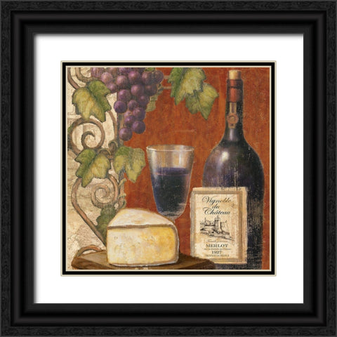 Wine and Cheese Tasting 3 Black Ornate Wood Framed Art Print with Double Matting by Art Licensing Studio