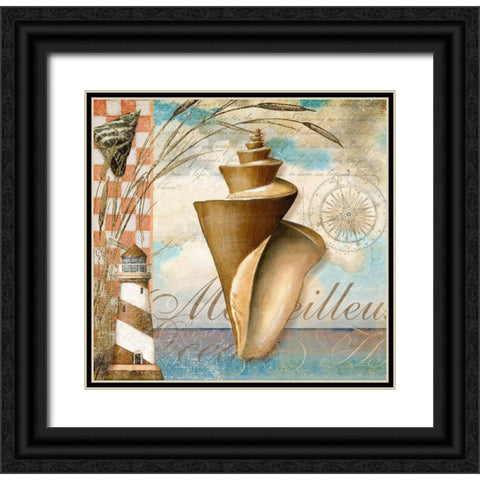 Shell Dreams 1 Black Ornate Wood Framed Art Print with Double Matting by Art Licensing Studio