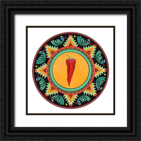 Talavera Tex-mex 1 Black Ornate Wood Framed Art Print with Double Matting by Art Licensing Studio