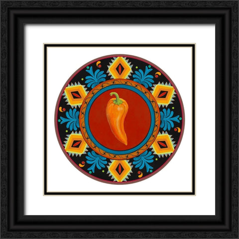 Talavera Tex-mex II Black Ornate Wood Framed Art Print with Double Matting by Art Licensing Studio