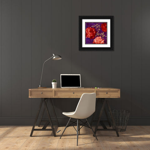 Flowersay 1 Black Ornate Wood Framed Art Print with Double Matting by Art Licensing Studio