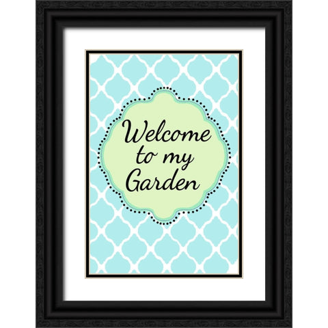 Garden Welcome 1 Black Ornate Wood Framed Art Print with Double Matting by Art Licensing Studio