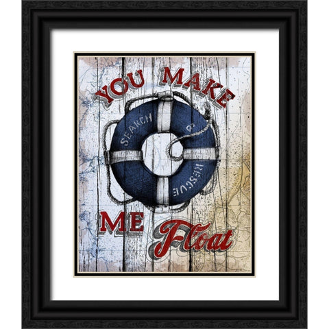 Lifesaver Black Ornate Wood Framed Art Print with Double Matting by Art Licensing Studio