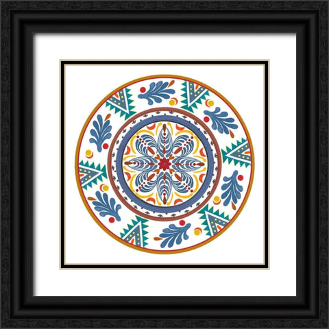 Talavera de Moda IV Black Ornate Wood Framed Art Print with Double Matting by Art Licensing Studio