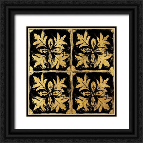 BAndG Tileworks 2 Black Ornate Wood Framed Art Print with Double Matting by Art Licensing Studio