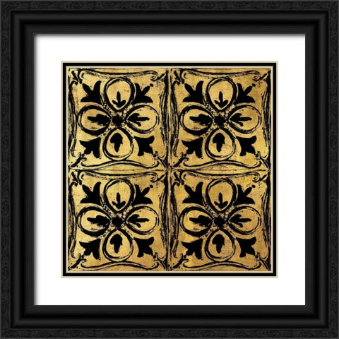 BAndG Tileworks 3 Black Ornate Wood Framed Art Print with Double Matting by Art Licensing Studio