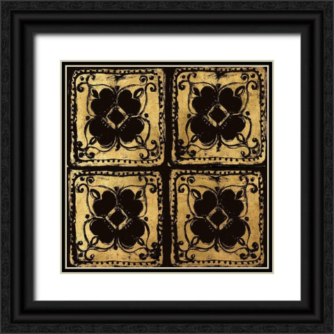 BAndG Tileworks 4 Black Ornate Wood Framed Art Print with Double Matting by Art Licensing Studio