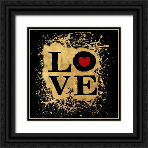Heart of Gold 1V Black Ornate Wood Framed Art Print with Double Matting by Art Licensing Studio