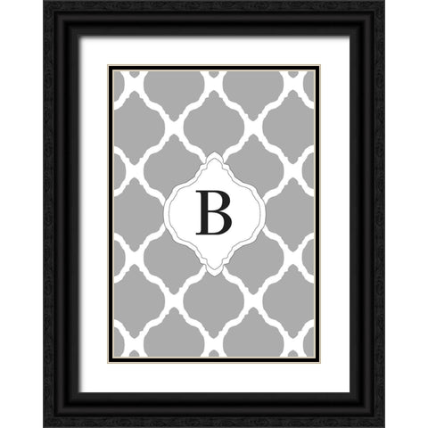 B Black Ornate Wood Framed Art Print with Double Matting by Art Licensing Studio