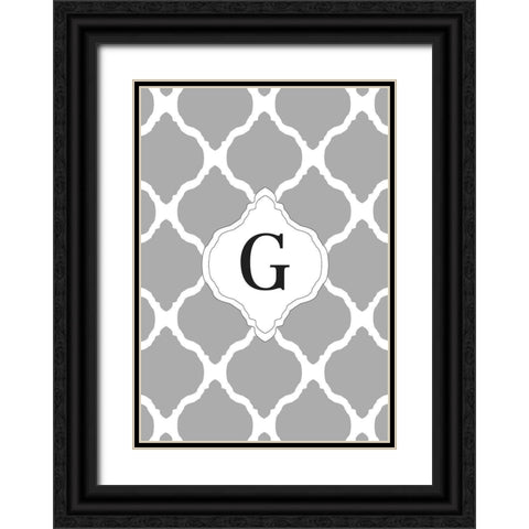 G Black Ornate Wood Framed Art Print with Double Matting by Art Licensing Studio