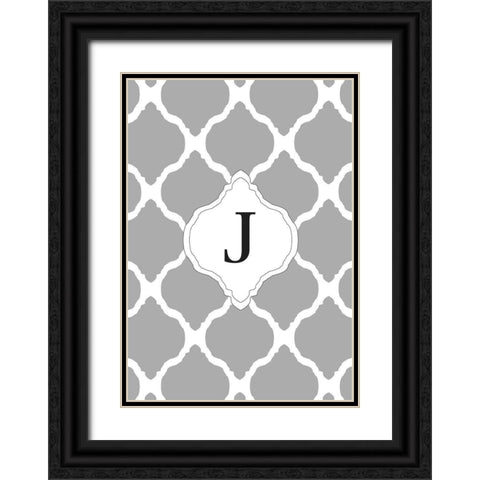 J Black Ornate Wood Framed Art Print with Double Matting by Art Licensing Studio