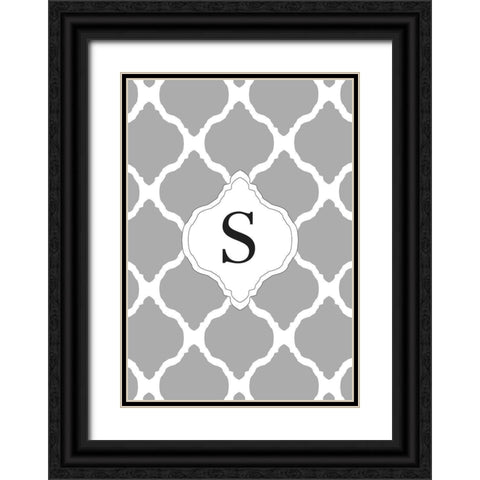 S Black Ornate Wood Framed Art Print with Double Matting by Art Licensing Studio