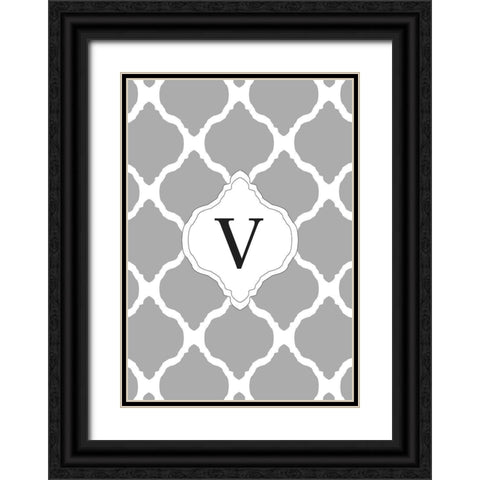 V Black Ornate Wood Framed Art Print with Double Matting by Art Licensing Studio