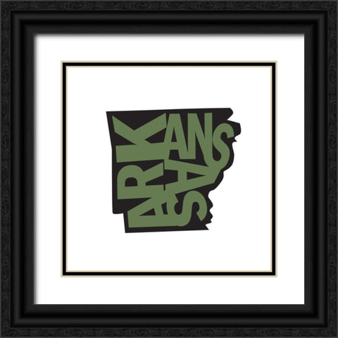 Arkansas Black Ornate Wood Framed Art Print with Double Matting by Art Licensing Studio