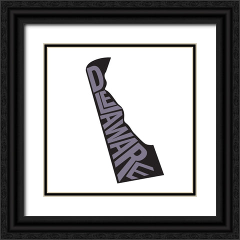 Delaware Black Ornate Wood Framed Art Print with Double Matting by Art Licensing Studio