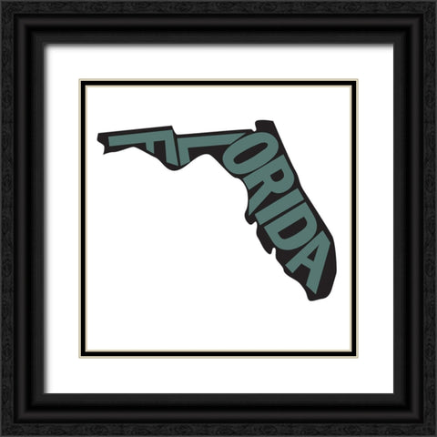 Florida Black Ornate Wood Framed Art Print with Double Matting by Art Licensing Studio
