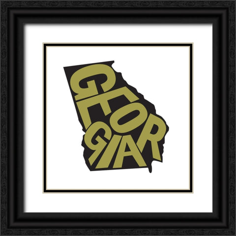 Georgia Black Ornate Wood Framed Art Print with Double Matting by Art Licensing Studio