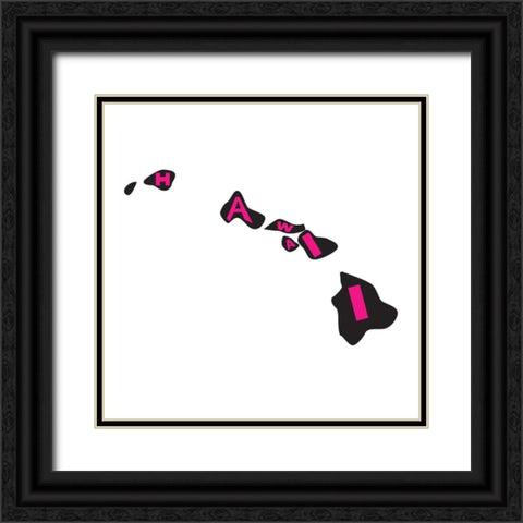 Hawaii Black Ornate Wood Framed Art Print with Double Matting by Art Licensing Studio
