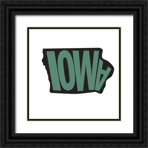 Iowa Black Ornate Wood Framed Art Print with Double Matting by Art Licensing Studio