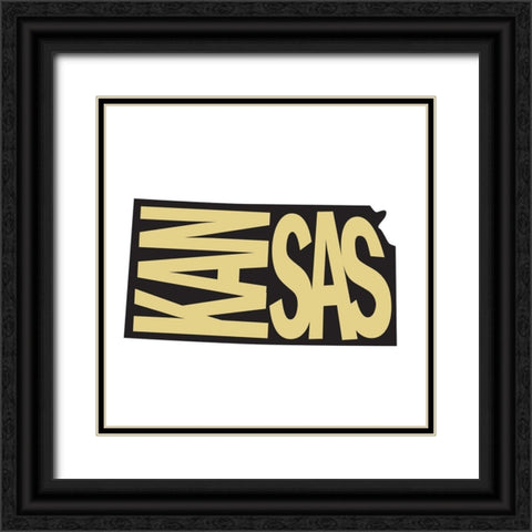 Kansas Black Ornate Wood Framed Art Print with Double Matting by Art Licensing Studio