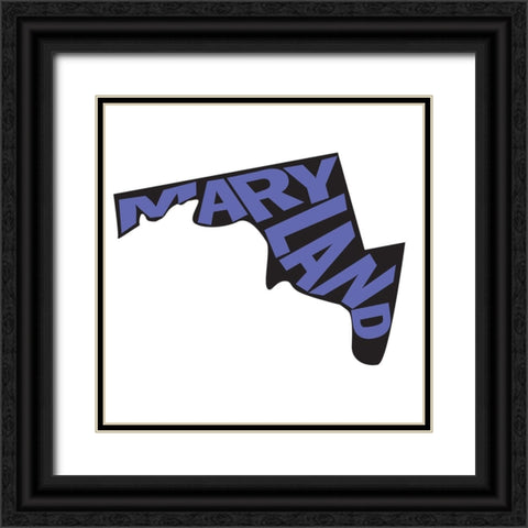 Maryland Black Ornate Wood Framed Art Print with Double Matting by Art Licensing Studio
