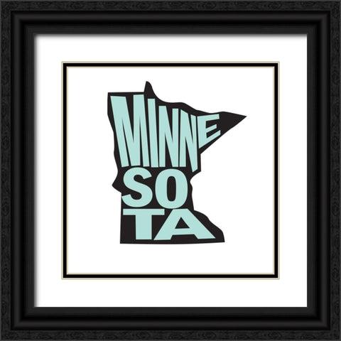Minnesota Black Ornate Wood Framed Art Print with Double Matting by Art Licensing Studio