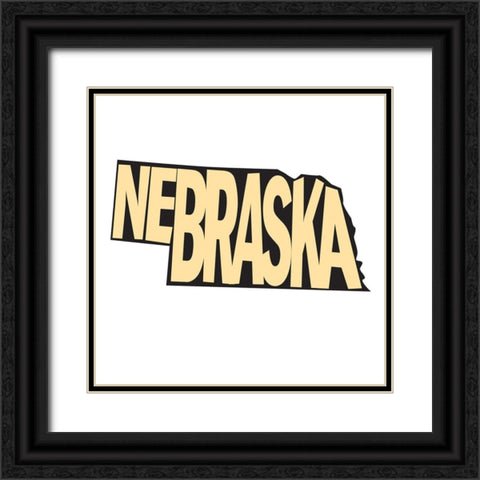 Nebraska Black Ornate Wood Framed Art Print with Double Matting by Art Licensing Studio