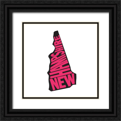 New Hampshire Black Ornate Wood Framed Art Print with Double Matting by Art Licensing Studio