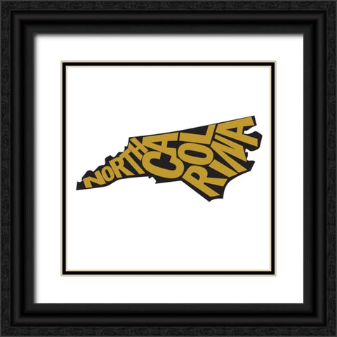 North Carolina Black Ornate Wood Framed Art Print with Double Matting by Art Licensing Studio