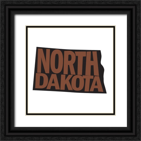 North Dakota Black Ornate Wood Framed Art Print with Double Matting by Art Licensing Studio