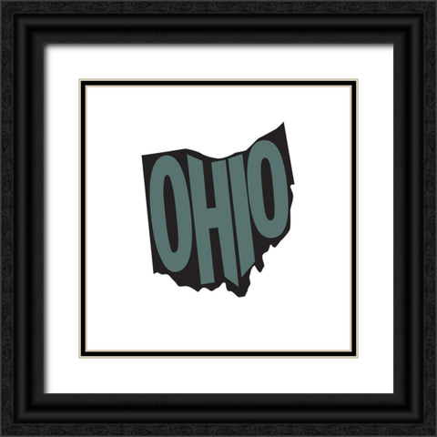 Ohio Black Ornate Wood Framed Art Print with Double Matting by Art Licensing Studio