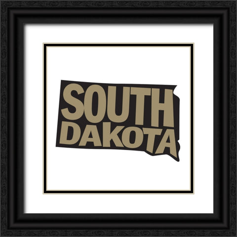 South Dakota Black Ornate Wood Framed Art Print with Double Matting by Art Licensing Studio