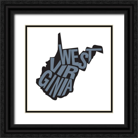 West Virgina Black Ornate Wood Framed Art Print with Double Matting by Art Licensing Studio